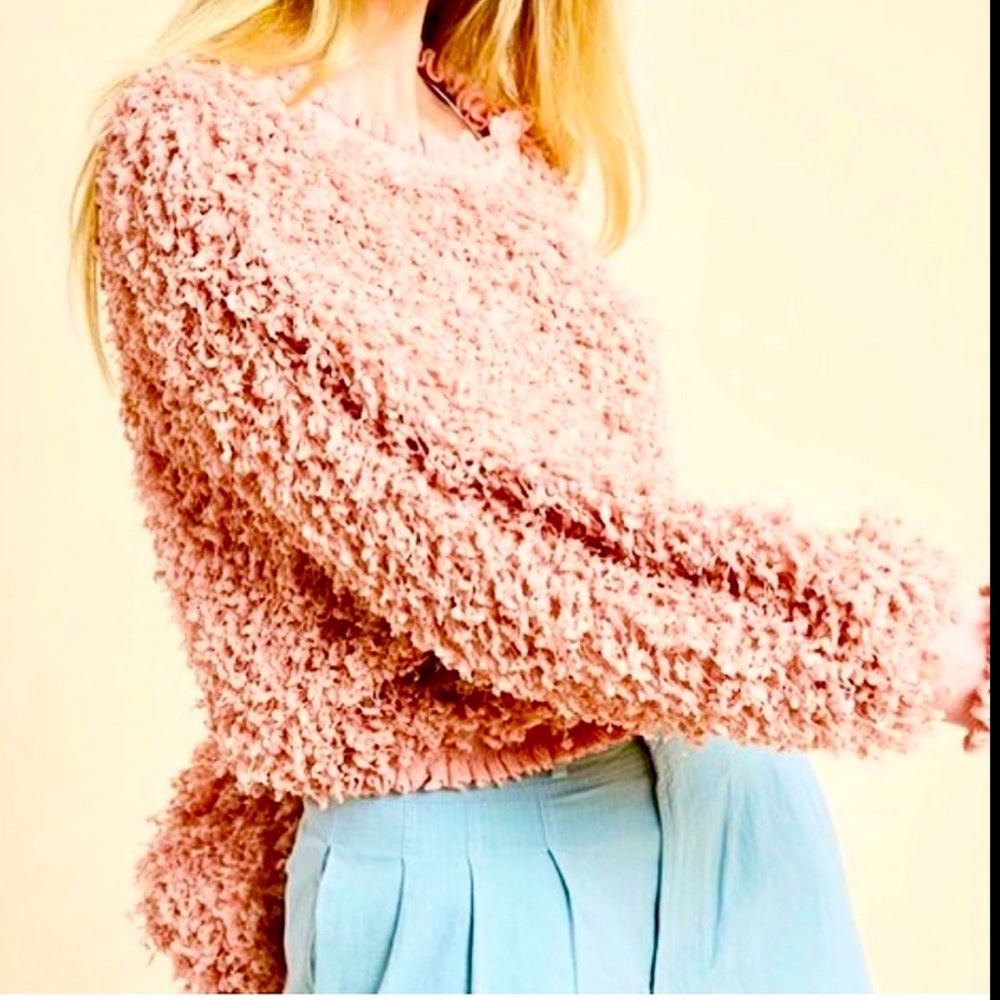 WISHLIST Soft Pink Popcorn Ruffle Mock Top M/L NEW - Picture 9 of 9